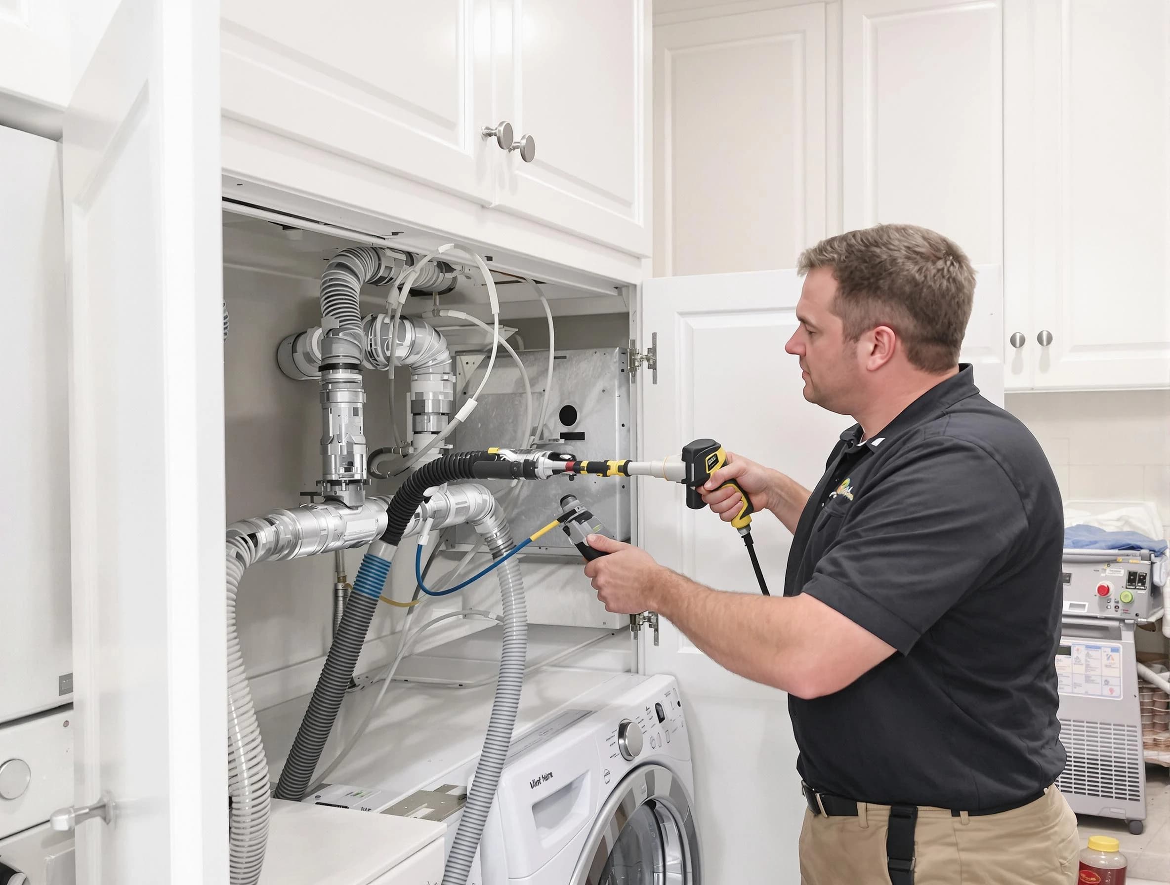Weymouth Dryer Vent Cleaning professional removing severe blockage from a clogged dryer vent in Weymouth