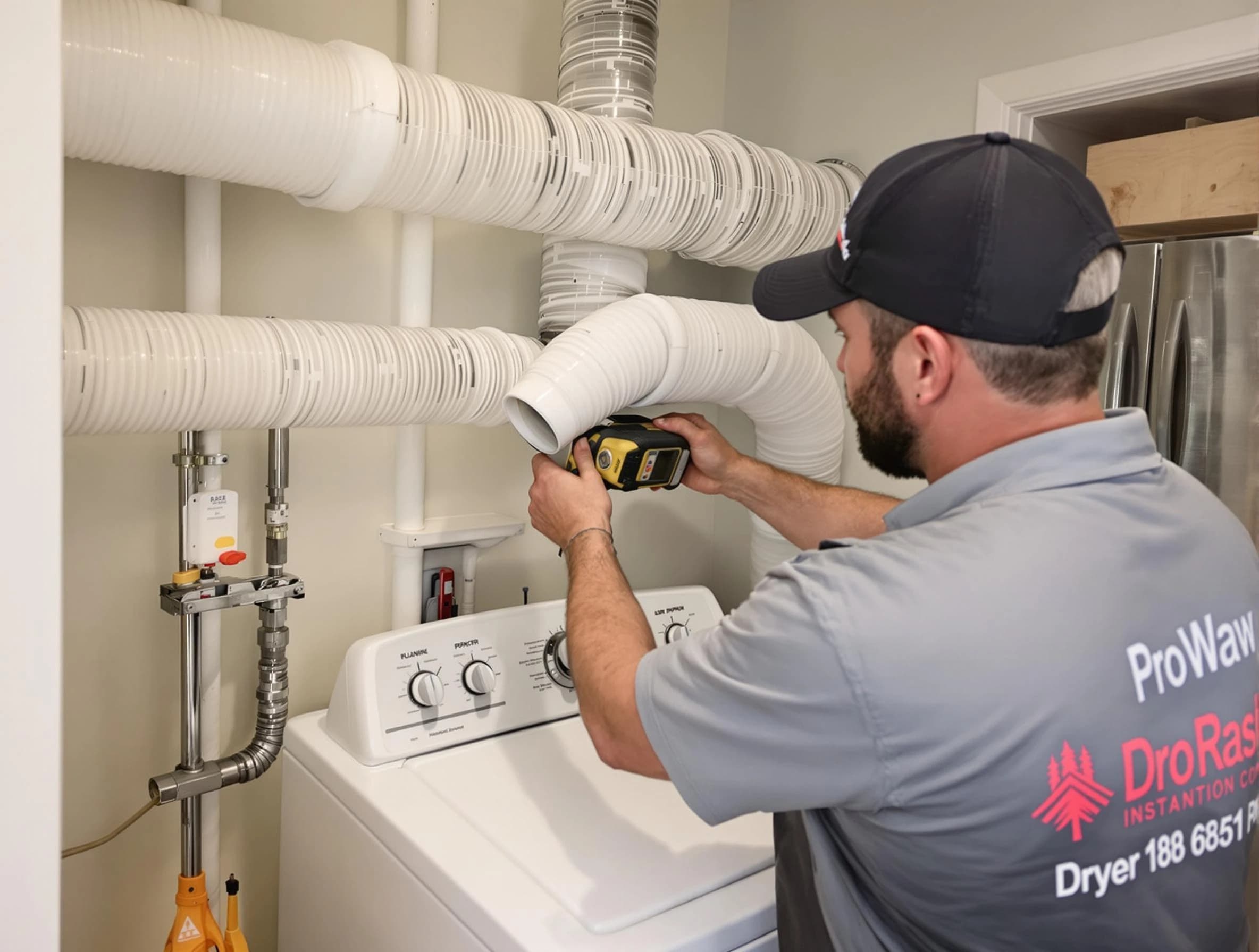 Professional dryer vent hose installation by Weymouth Dryer Vent Cleaning in Weymouth