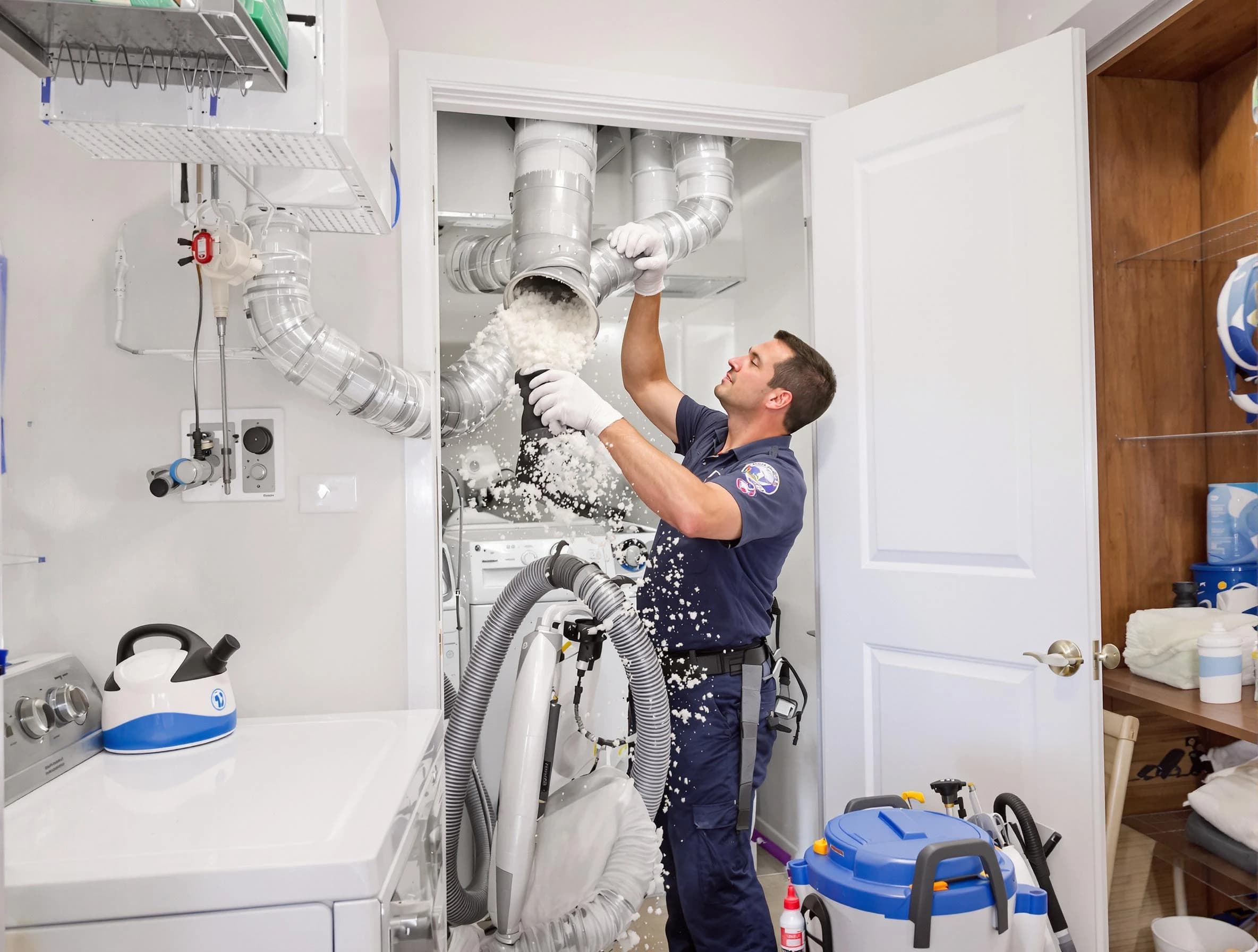 Weymouth Dryer Vent Cleaning technician delivering thorough residential dryer vent cleaning service in Weymouth
