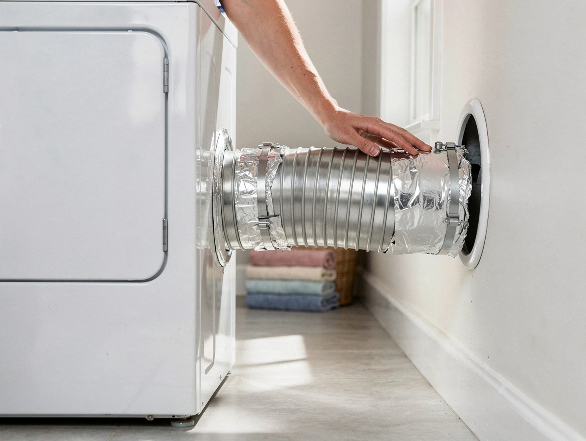 Professional dryer vent hose installation by Weymouth Dryer Vent Cleaning in Weymouth