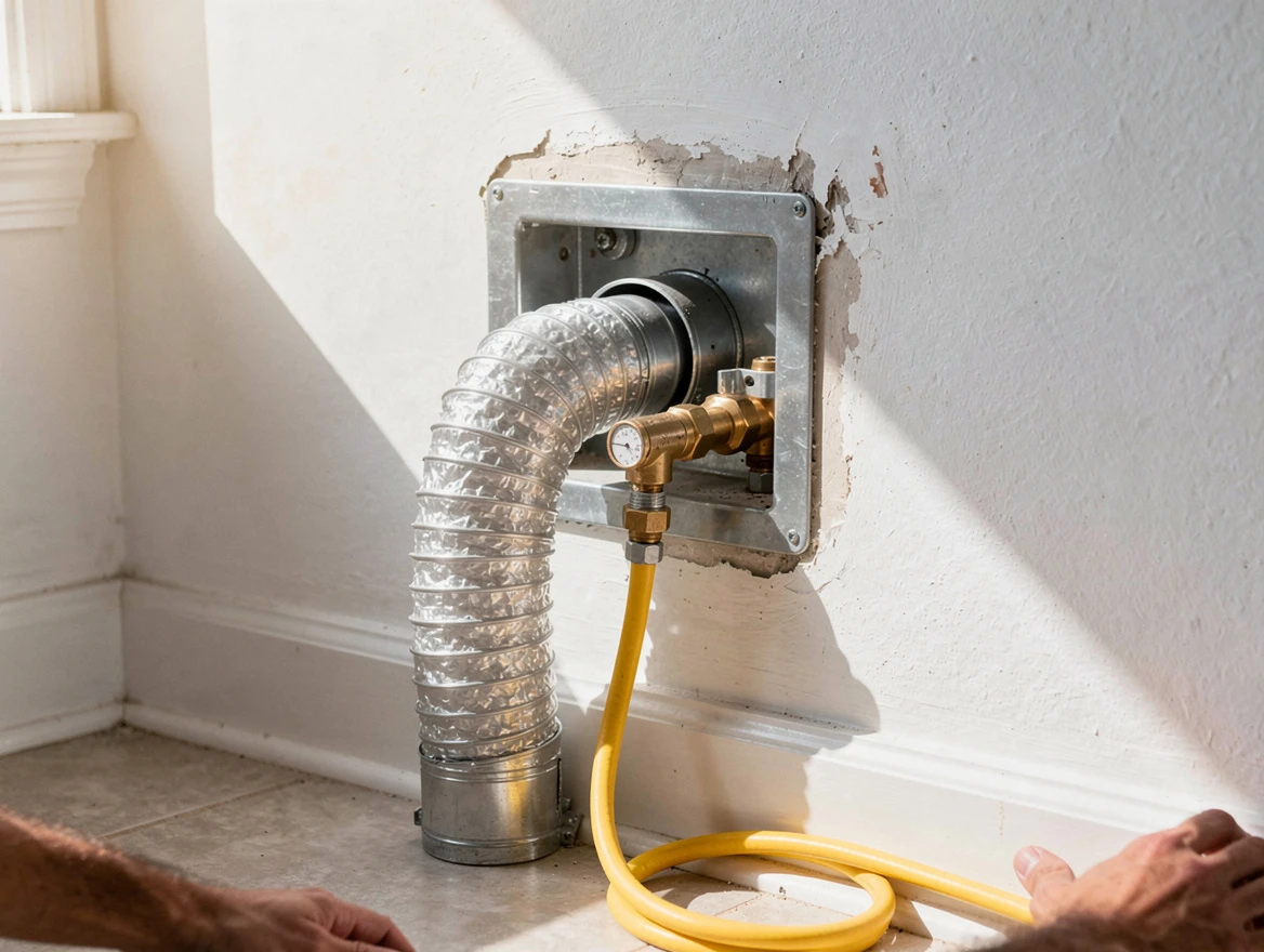 Weymouth Dryer Vent Cleaning certified technician performing specialized gas dryer vent cleaning in Weymouth